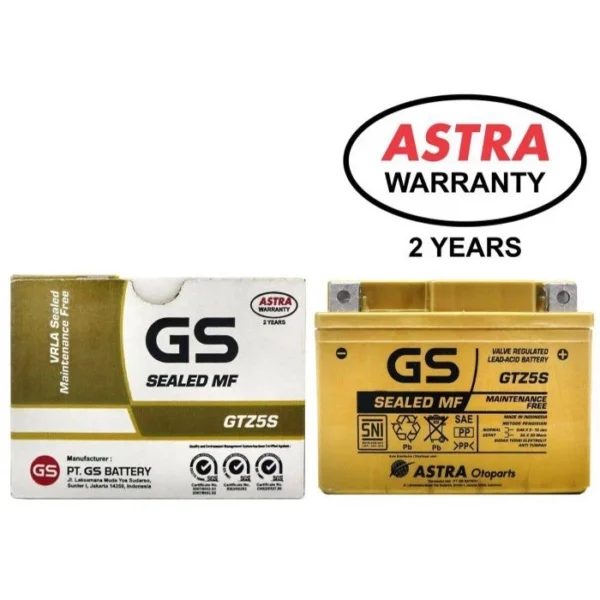 Aki GS ASTRA MF Gold GTZ-5S untuk Motor Honda Vario, Honda Beat (GSWA-GTZ-5S) - Image 3