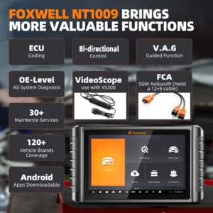 FOXWELL NT1009 OBD2 Alat Scanner Mobil Otomotif ECU Coding Semua Alat Diagnosis Sistem Scaner Mobil Injeksi 35 Setel Ulang