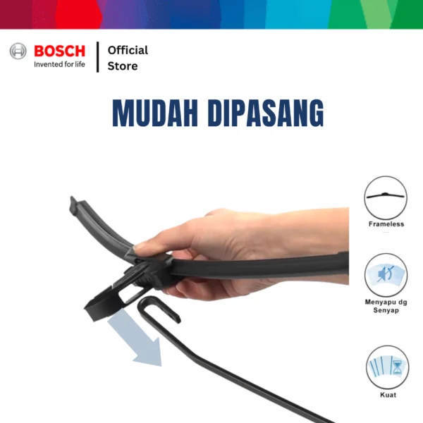 Bosch Sepasang Wiper Mobil Toyota Rush Frameless Clear Advantage 21" & 18" - Image 2