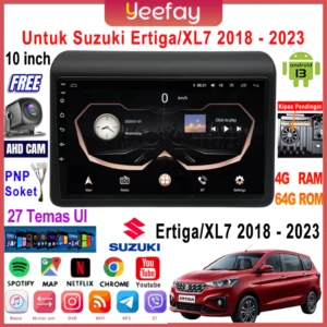 10 Inch 4G+64G Android 13 Head Unit Untuk Suzuki Ertiga/XL7 2018-2023 Dengan Frame/PNP Soket IPS