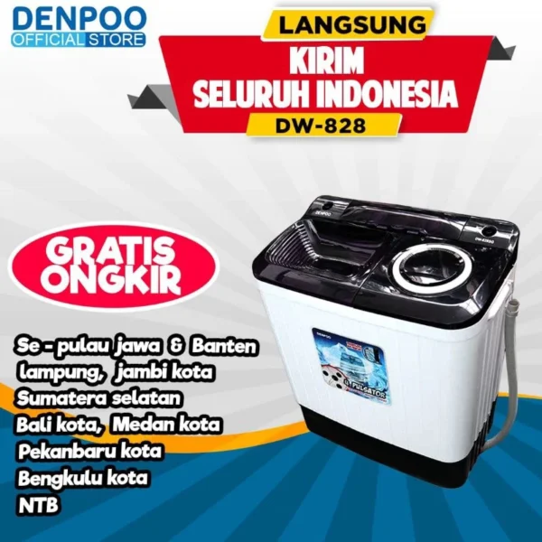 DENPOO MESIN CUCI 2 TABUNG DW 8907B 8KG - Image 4