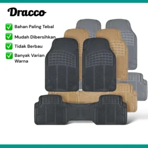 DRACCO Karpet Mobil Universal Depan Tengah Belakang Premium Karpet Mobil Karet tebal tidak berbau