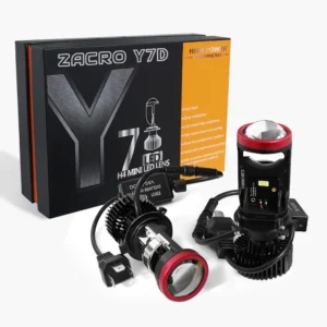 ZACRO Lampu Led Mobil Dan Motor H4 Mini PJECTOR PROJIE Y7D SUPER BRIGHT 50 Watt/Dengan kipas angin