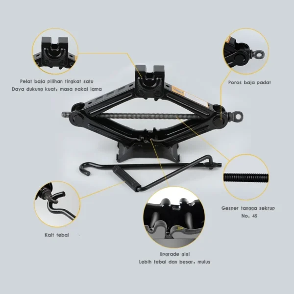 Dongkrak Mobil BLACK/1ton dongkrak mobil /dongkrak gunting / dongkrak pengangkat tipe tangan / - untuk perbaikan ban mobil - Image 5