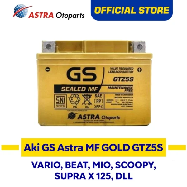 Aki GS ASTRA MF Gold GTZ-5S untuk Motor Honda Vario, Honda Beat (GSWA-GTZ-5S) - Image 6