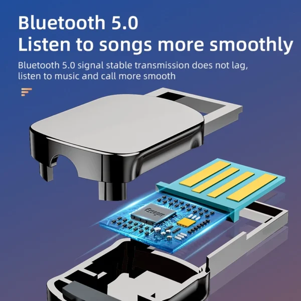 Essager 5.0 AUX penerima bluetooth mobil usb ke pemancar bluetooth mobil 3,5 mm untuk adaptor audio bluetooth mobil - Image 8