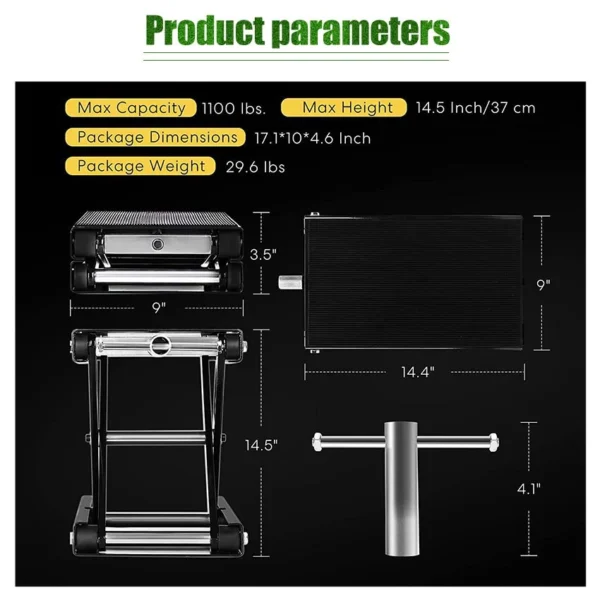 Dongkrak Jack Stand Motor Trail 500 KG / 1100 LBS Dongkrak Harley Davidson Setandar Moge Jack Stand Motor Jack Hoist Stand - Image 6