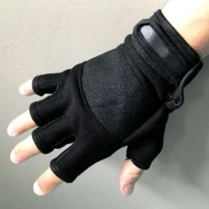 SARUNG TANGAN SETENGAH JARI/MOTOR CICLE GLOVES WARNA HITAM POLOS PRIA DAN WANITA