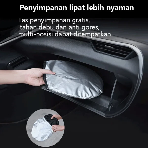 ZACRO Payung Pelindung Anti Panas Mobil Kaca Depan / sunshade front mobil / Ukuran terbuka 145x80cm - Image 7