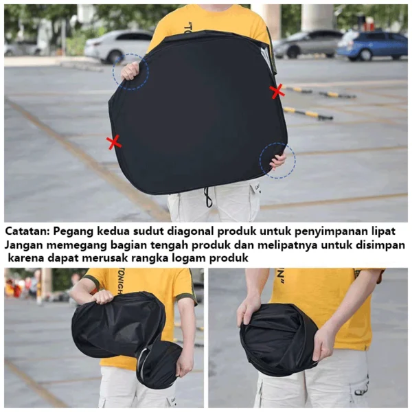 ZACRO Payung Pelindung Anti Panas Mobil Kaca Depan / sunshade front mobil / Ukuran terbuka 145x80cm - Image 5