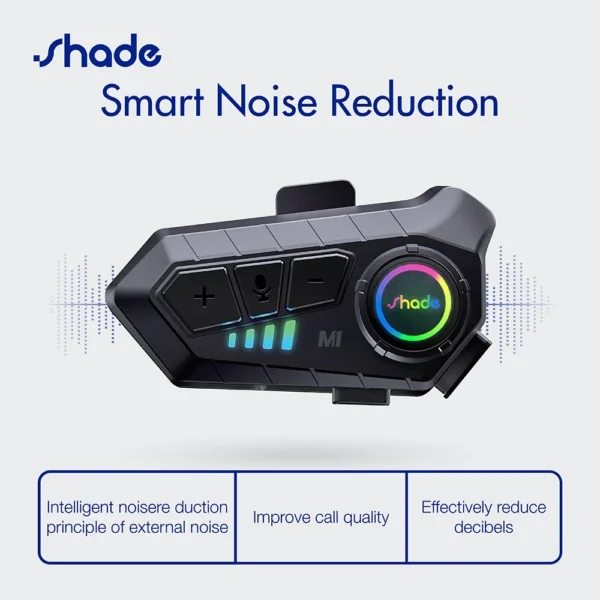 SHADE Headset Helm Bluetooth / HeadPhone Helm Bluetooth / Intercom Motor / Headset Bluetooth Helm Motor / - Image 5