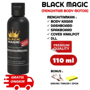 BLACK MAGIC 110ML/PENGHITAM BODY MOTOR/PENGHITAM DASBOARD /PENGKILAP/SEMIR BAN MULTIFUNGSI