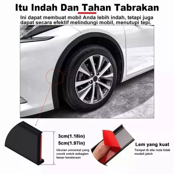 SEAMETAL Stiker Pelindung Fender Mobil Roda Alis Anti-tabrakan Strip Universal Bumper Depan Anti-tabrakan Perlindungan Strip Dekoratif - Image 3