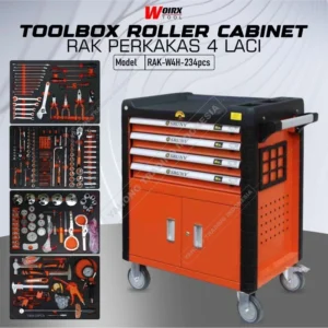 Toolbox Trolly Kabinet 4 Drawer 234pcs Tool Box Roller