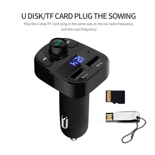 Car FM Modulator Transmitter Bluetooth Port Cas Charge Mobil Receiver MP3 Dual Port 3.1A UNTUK MOBIL 2014 KEBAWAH - Image 6