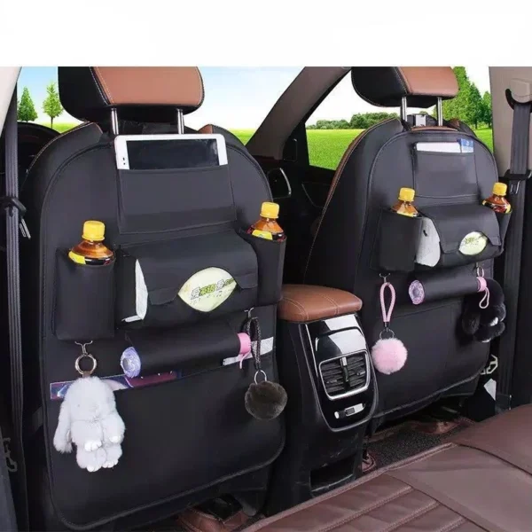 Car Seat Organizer Plus Meja Lipat Tas Multi Fungsi Belakang Jok KULIT Premium - Image 10