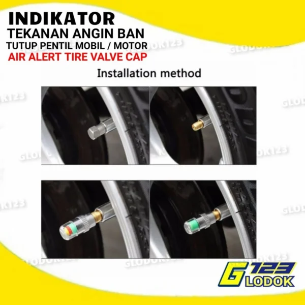 Tutup Pentil Ban Sepeda Motor Mobil Indikator Cek Tekanan Angin Kempes - Image 5