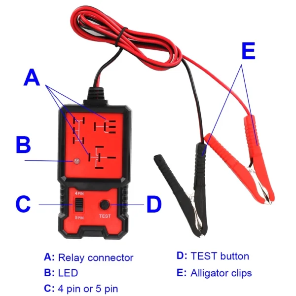 Otomotif Elektronik Relay Tester Pemeriksa Baterai Mobil Lampu Indikator LED Universal 12V Mobil Relay Tester - Image 2