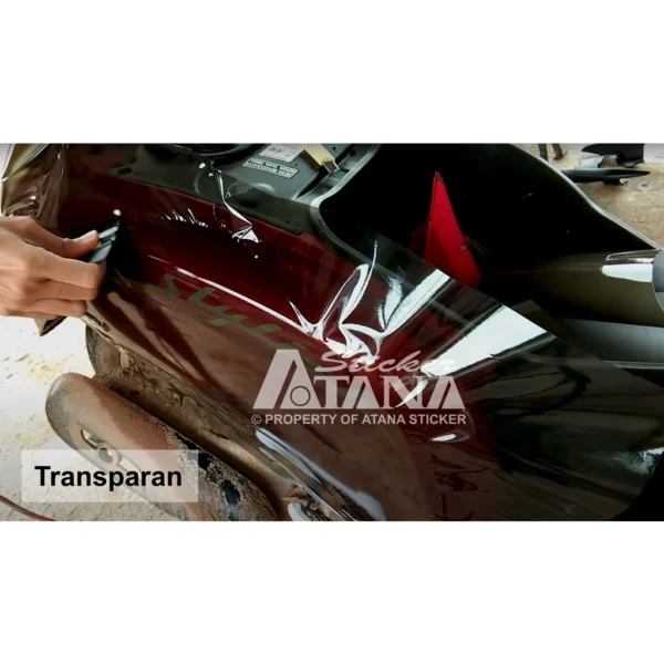 Skotlet Hitam Glossy Doff Transparan Stiker Black Decal Anti Gores Gilap Metalik Dop Tembus Hybrid Smoke Variasi Aksesoris Dekorasi - Image 4