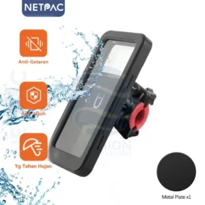 NETPAC J22 Phone Holder Motor Waterproof Tempat Dudukan Hp Di Stang Sepeda Anti Air Stand Braket HP