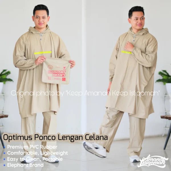 Modern Ponco Lengan Celana Jumbo Mantol Jas Hujan Jumbo PVC - Image 2