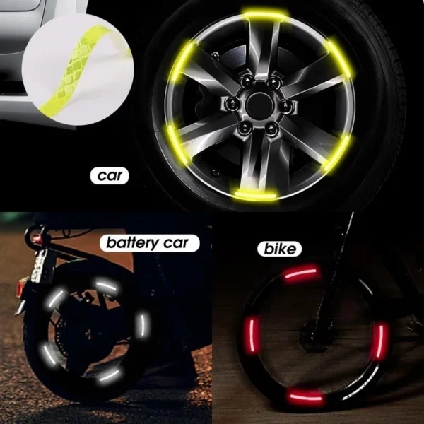 MMM Stiker Strip Reflektif 20 Pcs Untuk Velg Mobil Motor Sepeda Sticker Glow In The Dark 20Pcs Untuk kendaraan Stiker Strip Reflektif - Image 6