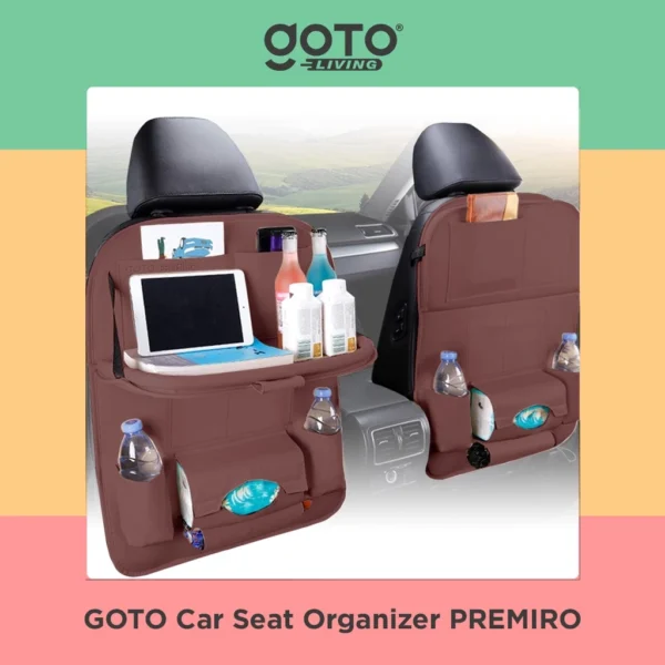 Goto Premiro Car Seat Organizer Leather Tas Jok Kursi Mobil Meja Kulit - Image 3