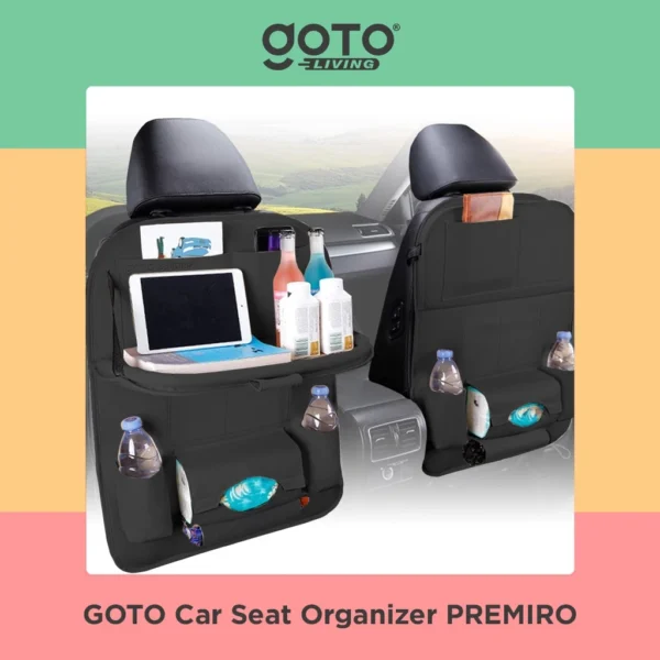 Goto Premiro Car Seat Organizer Leather Tas Jok Kursi Mobil Meja Kulit - Image 2