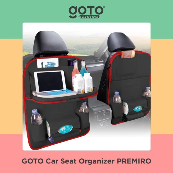 Goto Premiro Car Seat Organizer Leather Tas Jok Kursi Mobil Meja Kulit - Image 4