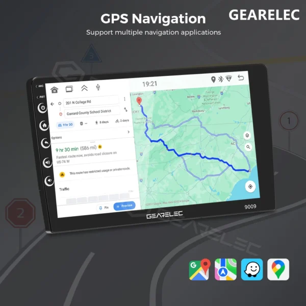 GEARELEC Double Din Headunit 4+64G Carplay Android13 7/9/10 inci Dukungan WiFi/GPS/youtube/48 Tema - Image 3