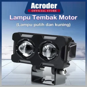 Acroder Lampu Tembak Sorot Motor LED Laser Gun 2 Mata Putih Kuning 2 Warna Super Terang