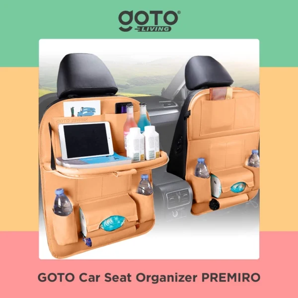 Goto Premiro Car Seat Organizer Leather Tas Jok Kursi Mobil Meja Kulit - Image 7