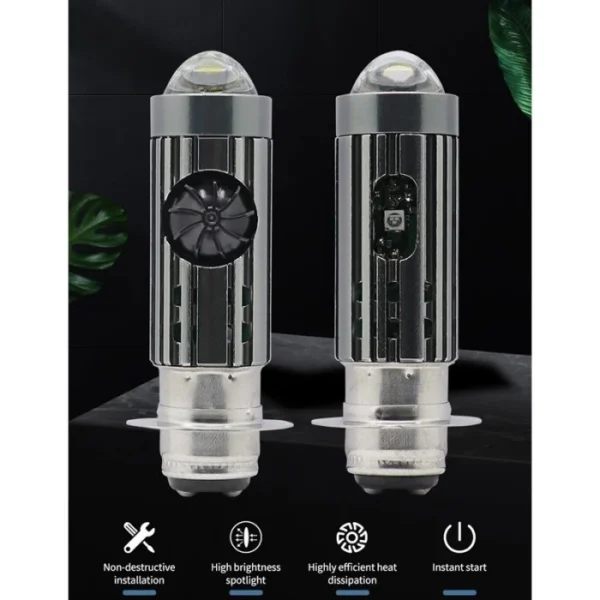 ISUN Lampu LED Utama Motor H6 Laser Gun P15D-25 Kipas Demon RGB DC9-80V/15W - Image 6