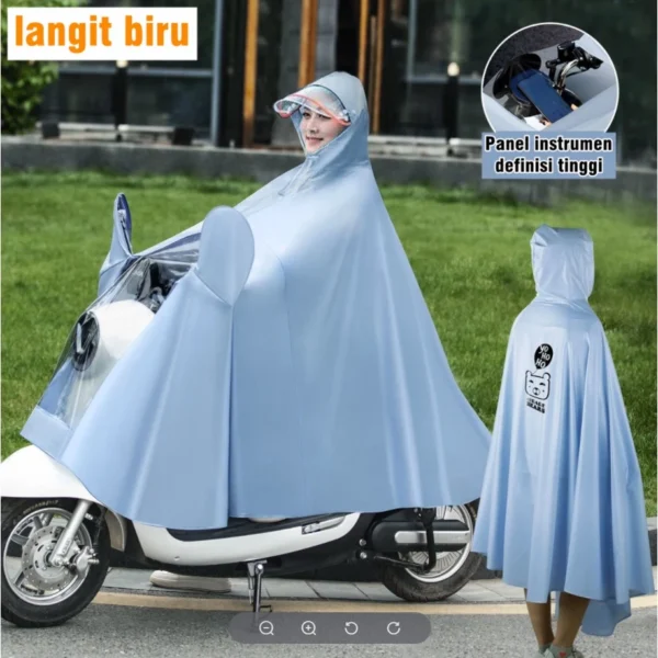 ZACRO Jas Hujan wanita dan pria motor / jas hujan ponco single ganda Bahan Super Tebal Ukuran Medium jas hujan ponco tersedia ganda - Image 3