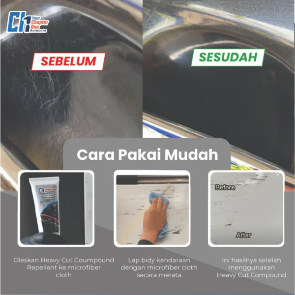 Penghilang Baret & Swirl Mark Mobil Motor Terbaik - Your Chapter One Heavy Cut Compound - Formula Ajaib untuk Mobil Mulus! - Image 3