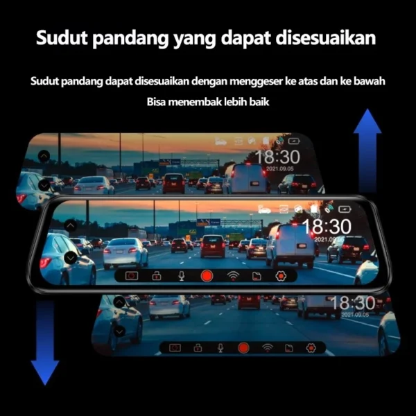 Acroder Dashcam Mobil WIFI 2K 10 Inch Layar Sentuh IPS Night Vision Dual Lens Perekaman Loop 24 jam - Image 8