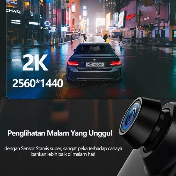 Acroder Dashcam Mobil WIFI 2K 10 Inch Layar Sentuh IPS Night Vision Dual Lens Perekaman Loop 24 jam - Image 10