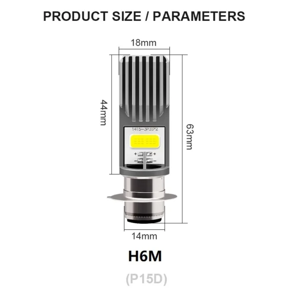 ISUN Lampu LED Utama Motor H6 P15D-25 COB Cakar DC9-80V/10W - Image 6