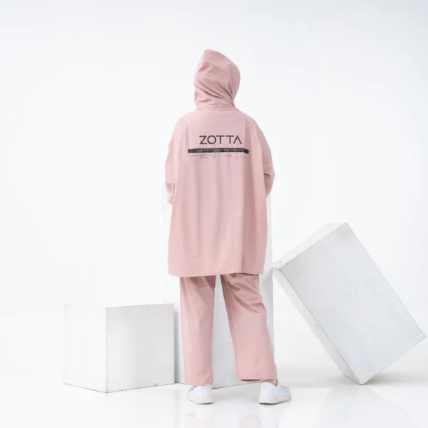 ZOTTA Jas Hujan Wanita Pink Pastel Lucu Aesthetic Stelan Celana - Image 10