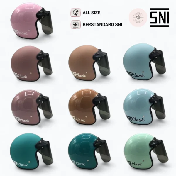 HELM Bogo Classic Dewasa Half Face SNI HDS Helmet Motor Klasik Pria Wanita Hijab Stylish - Image 6