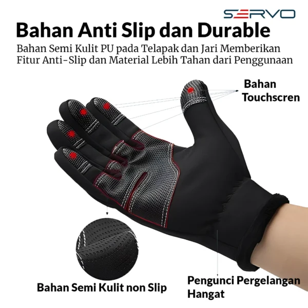 Servo Road - Sarung Tangan Motor 01 Orvar Touchscreen Water Resistant Glove - Image 10